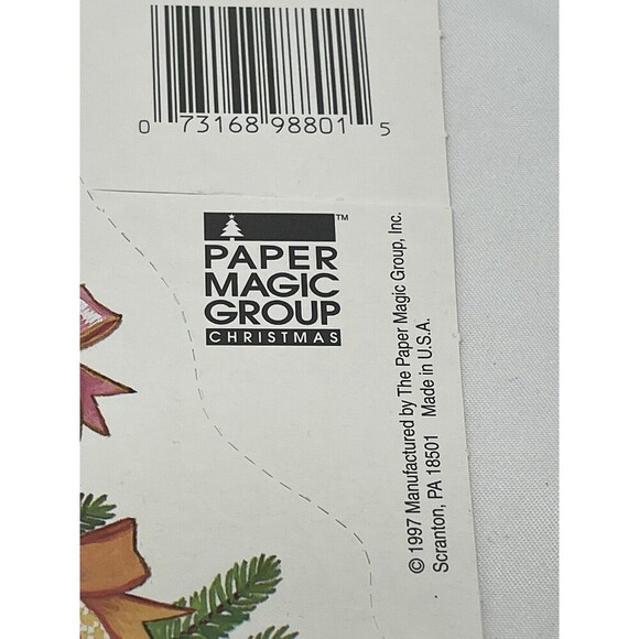 Vintage 2 Paper Magic Group Christmas Tree Bear Gifts Die Cut Decoration 13” - Picture 7 of 15